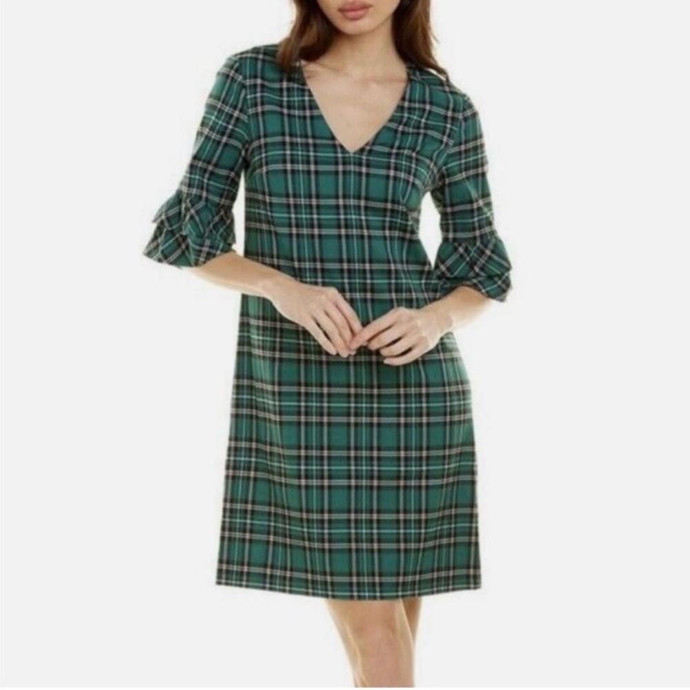 Draper James Green Check Midi Dress
